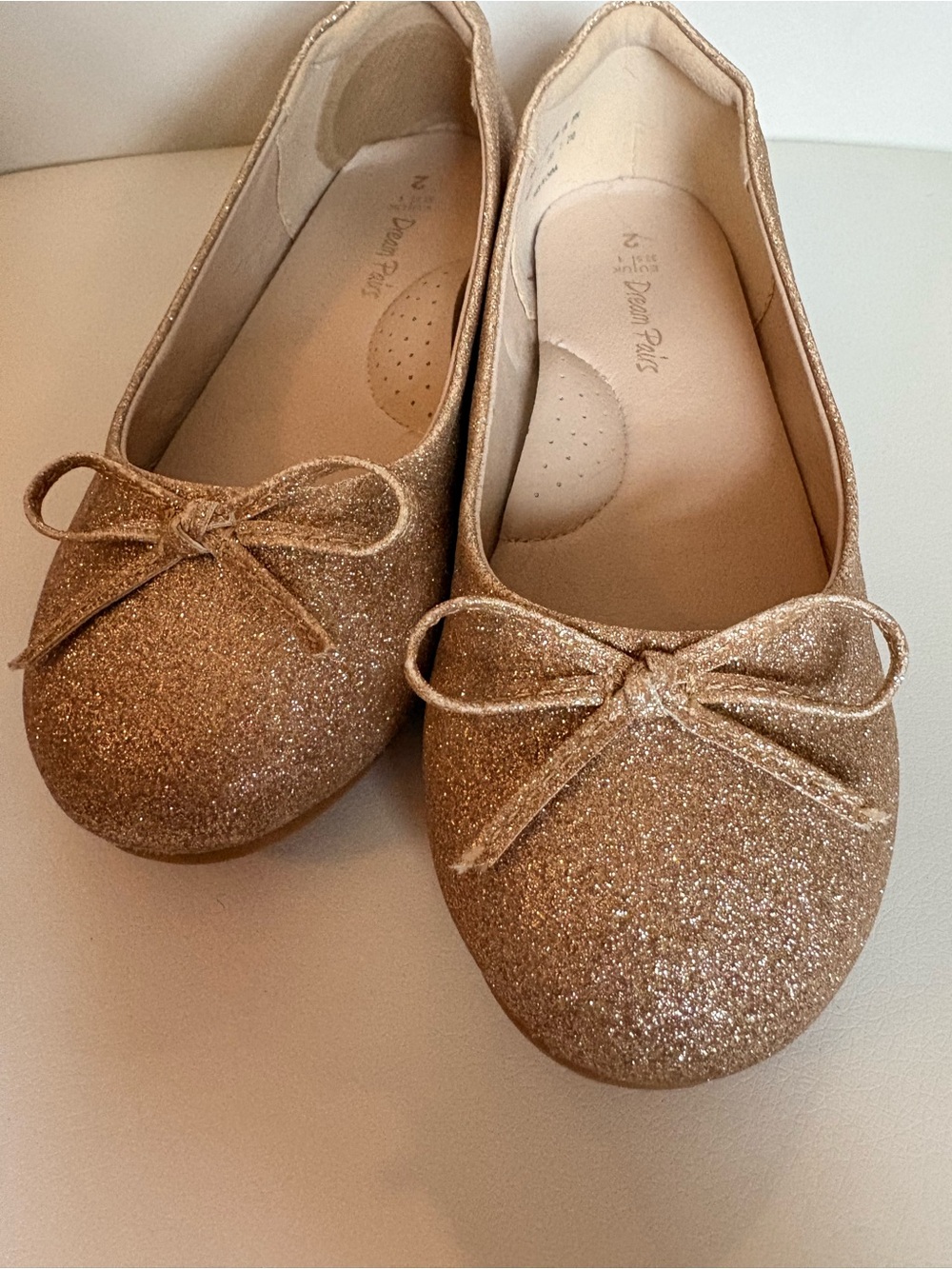 Dream Pairs Girls Glitter Ballet Flats - Gold
